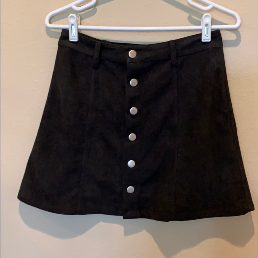 Suede mini skirt